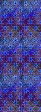 Raster illüstrasyonundaki çiçek desenli çizim. Mor renkte çiçekler.