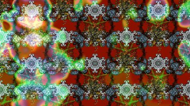 Çiçekli karalama şeklinde Raster çiçek deseni. Nazik, narin çiçek arkaplanı. Kahverengi ve yeşil renkte çiçekler.