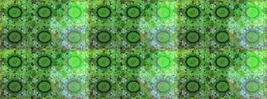 Yeşil ve nötr renklerde, altın elementli, pürüzsüz desenler. Şam tasarım için kusursuz desen.