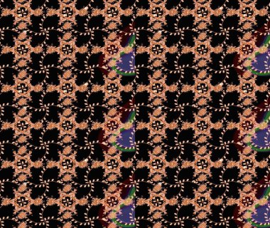 Çiçekli el çizimi çizimi deseni. Modern gelişim siyah, kahverengi ve bej renkte arka plan duvar kâğıdı illüstrasyonları klasik çizgi çizgisi, desenli desenli çiçekler, çiçekli süsler..