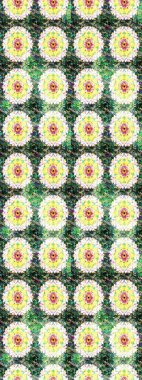 Çiçekli yumuşak bir eskiz şekli. Raster illüstrasyonu. Raster çiçekleri klasik tarzda çizilmiş. Yumuşak, yeşil renkte bahar çiçekleri.