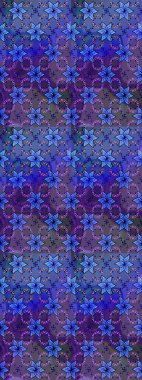 Raster illüstrasyonundaki çiçek desenli çizim. Mor renkte çiçekler.