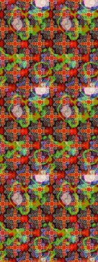 Hediye ambalaj kağıdı, tebrik kartları, posterler ve pankart tasarımı. Kırmızı ve kahverengi renkte çiçekler. Raster düz çiçek çizim deseni.