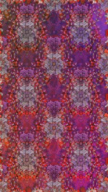 Yumuşak, yaz çiçekleri mor ve kahverengi renklerde. Raster deseni. Küçük çiçekteki sevimli çiçek deseni. Raster illüstrasyonu.