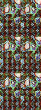 Raster Güzel kumaş deseni. Raster suluboya deseni, narin çiçekler, mavi ve yeşil çiçekler, tebrik kartı şablonu..