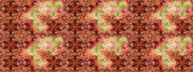 Klasik klasik klasik arka plan. Kırmızı ve kahverengi renklerde altın elementlerle kusursuz desen. Kusursuz klasik raster altın desenli. Raster illüstrasyonu. Geleneksel oryantasyon süsü.