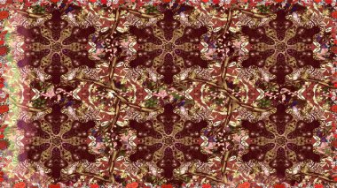 Lüks, kraliyet ve Viktorya dönemi konsepti. Kahverengi ve bej renklerde altın desenli altın elementler. Raster klasik barok çiçeksiz altın desenli. Süsleme.