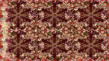 Lüks, kraliyet ve Viktorya dönemi konsepti. Kahverengi ve bej renklerde altın desenli altın elementler. Raster klasik barok çiçeksiz altın desenli. Süsleme.