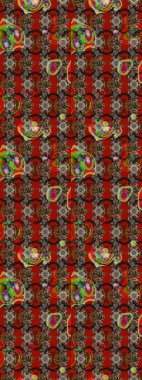 Kırmızı ve kahverengi renkte çiçekler. Raster düz çiçek çizim deseni. Tasarım hediye paketi, tebrik kartları, posterler ve afiş tasarımı.