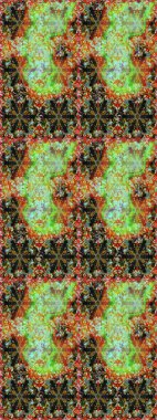 Damask altın soyut çiçek kahverengi renklerde dikişsiz desen. Raster illüstrasyonu. Süsleme.