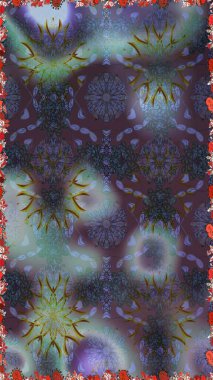 Renkli Bahar Temalı Kusursuz Arkaplan. Düz Çiçek Elementleri Tasarımı. Gri ve mavi renkte çiçekler. Çiçekle kusursuz desen.