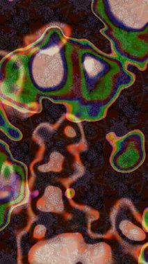 Klasik çiçekler. El çizimi, soyut ve süslü elementler. Kahverengi ve yeşil renkler. Yaz çiçekleri teması. Suluboya resim taklit Raster illüstrasyonu.