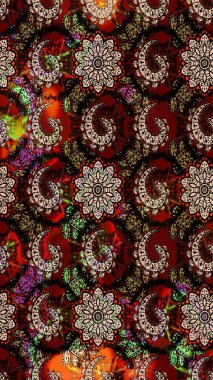 Raster deseni. Organik elementler. Botanik çizim kalıbı. Suluboya etkisi.