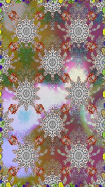 Küçük çiçekteki sevimli çiçek deseni. Gri ve kahverengi renkte çiçekler.