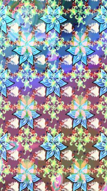 Raster illüstrasyonu. El çizimi. Çiçekli, yapraklı, çiçek desenli çizim..