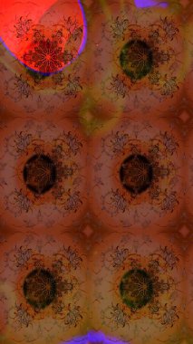 Kahverengi renkli çiçekler. Kumaş desenli papatya çiçekleri ayrıntıları.