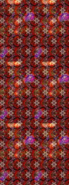 Kahverengi ve kırmızı renkte çiçekler. Raster illüstrasyonundaki çiçek desenli çizim. Renkli Yaz Temalı eskiz kalıbı. Düz Çiçek Elementleri Tasarımı.