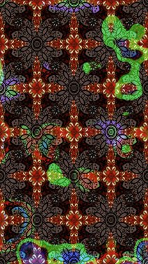 Küçük çiçekteki sevimli çiçek deseni. Kahverengi ve siyah renkte çiçekler.