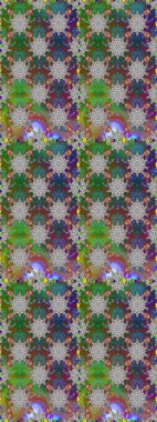 Raster deseni. Gri ve yeşil renkli yaz çiçekleri. Küçük çiçekteki sevimli çiçek deseni. Raster illüstrasyonu.