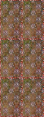 Renkli Bahar Temalı Kusursuz Arkaplan. Kahverengi ve bej renkli çiçekler. Sevimli çiçek raster deseni. Düz Çiçek Elementleri Tasarımı.