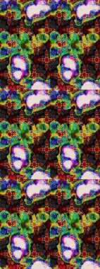 Güzel kumaş deseni. Raster suluboya deseni, narin çiçekler, yeşil ve siyah çiçekler, tebrik kartı şablonu..