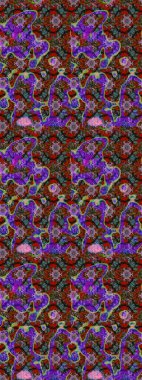 Çiçekli karalama şeklinde Raster çiçek deseni. Kahverengi ve kırmızı renkte çiçekler. Yumuşak, bahar çiçekli arka plan.