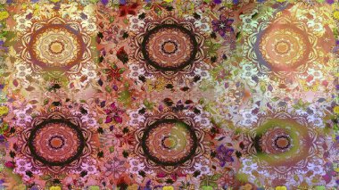 Kahverengi ve nötr renklerde altın desenli altın elementler. Düz elle çizilmiş klasik koleksiyon. Arkaplan, kumaş, altın duvar kağıdı. Raster altın pürüzsüz desen.