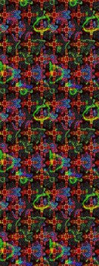 Güzel kumaş deseni. Raster illüstrasyonundaki çiçek desenli çizim. Raster illüstrasyonu. Siyah ve kahverengi renklerde.