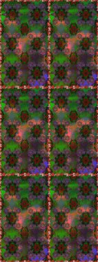 Raster. Güzel suluboya çiçekler, parlak resim ilham verici yeşil ve kahverengi çiçek desenli dikişsiz arka plan..