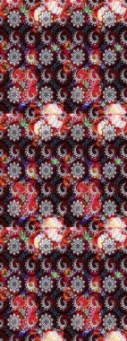 Güzel kumaş deseni. Zentangle soyut çiçekleri. Düz Çiçek Elementleri Tasarımı. Renkli Bahar Teması eskiz kalıbı. Raster illüstrasyonu. Çiçek tozu..