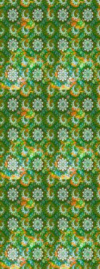 Yeşil ve nötr renklerde çiçekler. Raster illüstrasyonu. Küçük çiçekte sevimli çiçek deseni var..