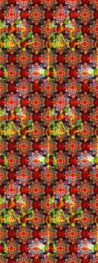 Hediye ambalaj kağıdı, tebrik kartları, posterler ve pankart tasarımı. Raster düz çiçek çizim deseni. Kırmızı ve kahverengi renkte çiçekler.