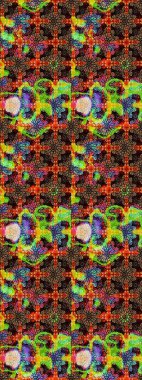 Çiçekler, dallar, bitkiler ve çiçekler. Güzel kumaş deseni. Raster illüstrasyonu. El çizimi.