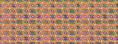 Barok tarzında altın çiçekli süs. Turuncu ve bej renklerde altın element. Damask kusursuz yinelenen arkaplan. Doku arkaplanı üzerine altın duvar kağıdı.