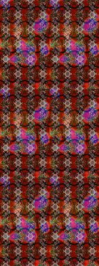 Düz Çiçek Elementleri Tasarımı. Kahverengi ve kırmızı renkte çiçekler. Raster Illustrasyon 'daki Çiçek Deseni' nin son moda çizimi. Renkli Yaz Teması çizim şablonu.