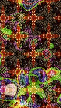 Düz Çiçek Elementleri Tasarımı. Raster illüstrasyonu. Renkli Bahar Teması eskiz kalıbı. Kahverengi ve siyah renkte zarif çiçekli suluboya.