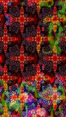 Düz Çiçek Elementleri Tasarımı. Çiçekli çizim şekli. Kahverengi ve siyah renkli çiçekler. Renkli Bahar Teması çizim şablonu.