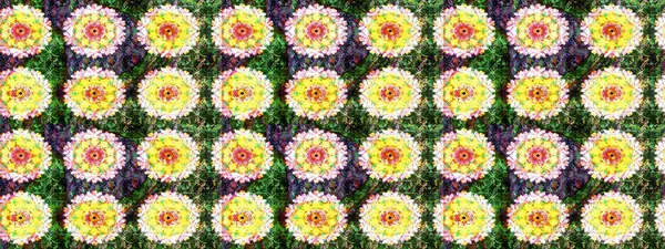 Çizim çiçek deseni duvar kâğıdı olarak kullanılabilir. Yeşil renkli çiçekler. Raster illüstrasyonu.