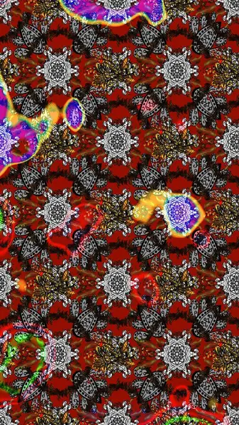 Robot resim. Gri ve kırmızı renkte çiçekler. Şirin çiçek elementleri. Raster illüstrasyonu.