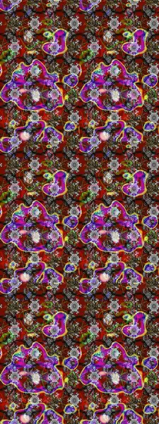 Gri ve kırmızı renkte çiçekler. Çiçek deseni. Şatafatlı bahar bahçesi dokusu. Gri ve kırmızı renkte çiçek çizimi. Raster illüstrasyonu.