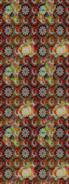 Kahverengi ve gri renkli çiçekler. Çiçek desenli çizim. Asya tekstil tarzında. Raster illüstrasyonu. Raster illüstrasyonu.