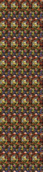 Çiçekli yumuşak bir eskiz şekli. Kahverengi ve siyah renklerde bahar çiçekleri. Raster çiçekleri klasik tarzda çizilmiş. Raster illüstrasyonu.