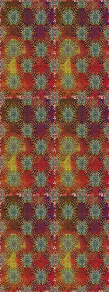 Renkli Yaz Temalı Kusursuz Arkaplan. Düz Çiçek Elementleri Tasarımı. Raster illüstrasyonunda kusursuz çiçek deseni. Kahverengi ve kırmızı renkte çiçekler.