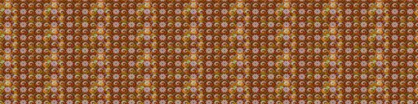 Çiçek ve yapraklı karalama şeklinde Raster çiçek deseni. Kahverengi ve kırmızı renklerde bahar çiçekleri. Raster illüstrasyonu.