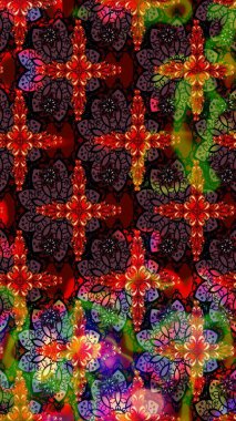 Düz Çiçek Elementleri Tasarımı. Çiçekli çizim şekli. Kahverengi ve siyah renkli çiçekler. Renkli Bahar Teması çizim şablonu.