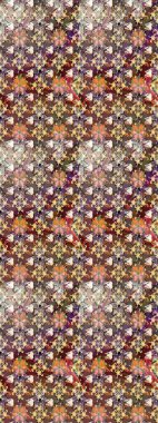 Modern çiçek arkaplanı. Halk tarzı. Parlak renkli çiçekleri ve kahverengi renkli yaprakları olan harika bir çiçek deseni. Moda baskıları için zarif bir şablon.