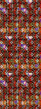 Çiçek desenli çizim. Raster illüstrasyonu. Kahverengi ve kırmızı renkte çiçekler. Asya tekstil tarzında. Raster illüstrasyonu.