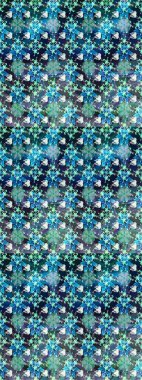 Raster illüstrasyonundaki çiçek desenli çizim. Mavi renkte çiçekler.