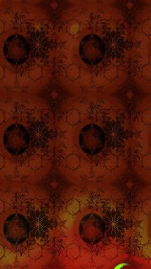 Renkli Yaz Temalı eskiz kalıbı. Kahverengi renkli çiçekler. Düz Çiçek Elementleri Tasarımı. Raster illüstrasyonunda çiçek deseni çizimi.