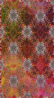 Düz Çiçek Elementleri Tasarımı. Kahverengi ve nötr renklerde çiçekler. Renkli Yaz Temalı Kusursuz Arkaplan. Çiçekli pürüzsüz retro desen.